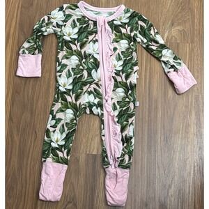 Laree & Co Baby Girls 0-3 Months Magnolia Floral Pink Footed Sleeper Pajamas